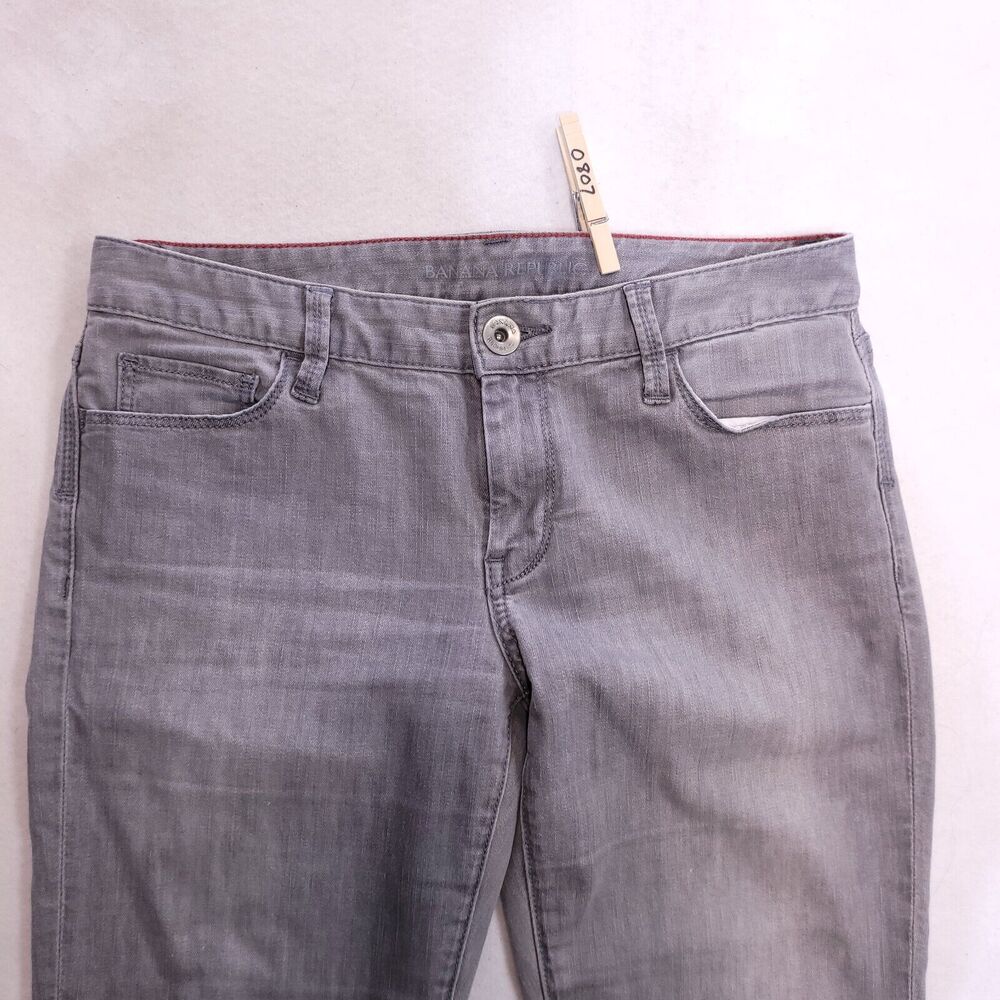 Banana Republic Casual Light Wash Button ZIp Denim Jeans Womens Size 27 Gray